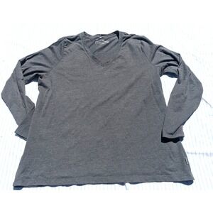 Eddie Bauer Long Sleeve Grey V Neck Shirt Women's‎ XL